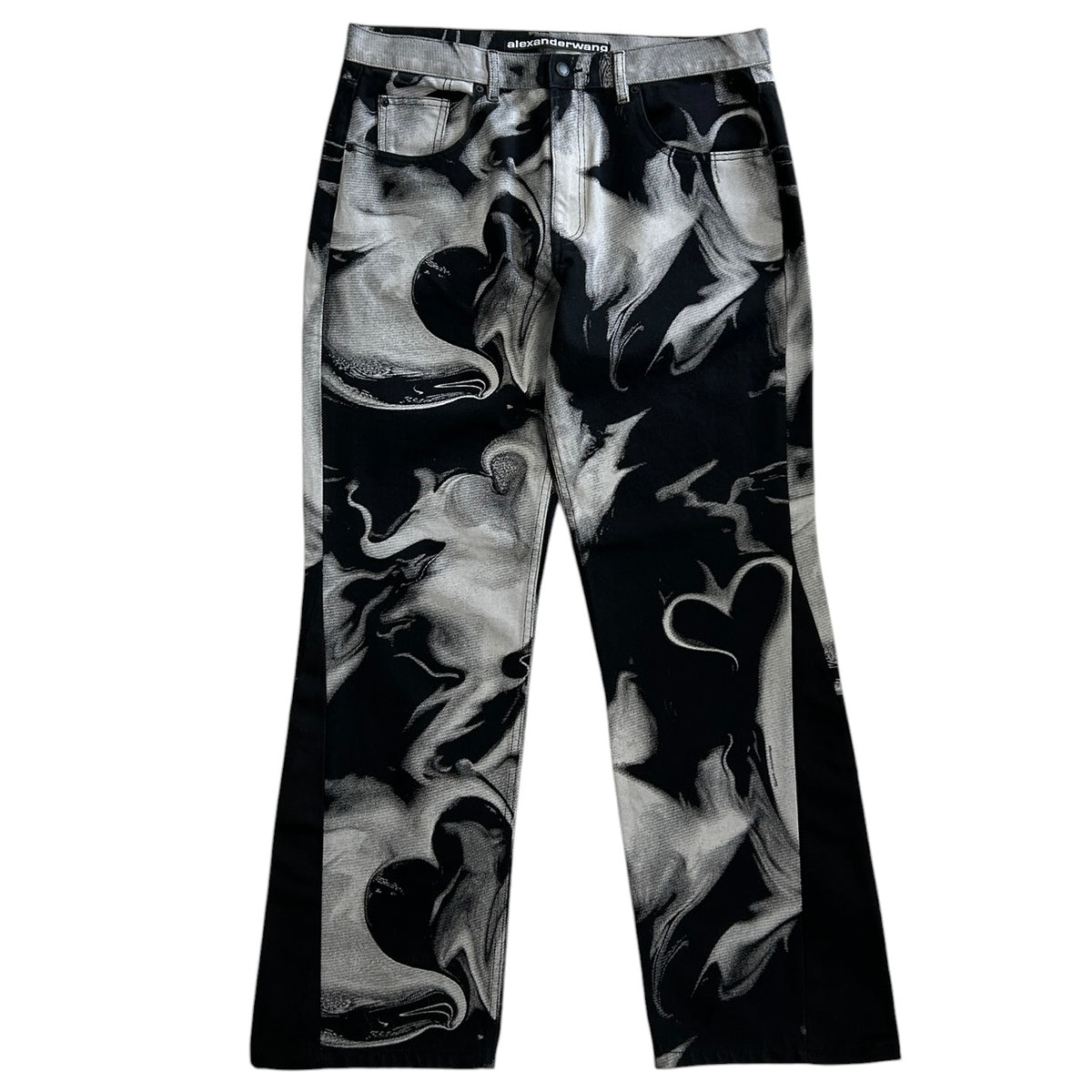 Alexander Wang Smoke Print Heart Black Denim Jeans – Vintage Meets 