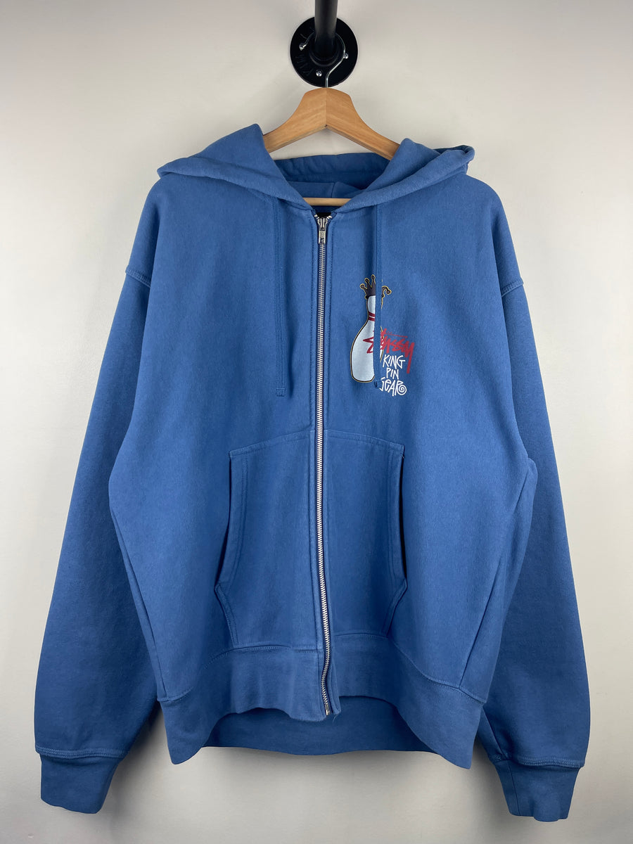 Stussy Kingpin Pacific Blue Zip Up Hoodie – Vintage Meets Hype