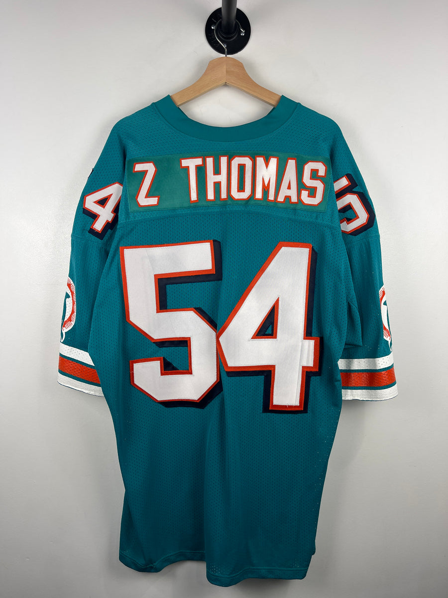 Vintage 90s NFL Russell Athletic Miami Dolphins Zach Thomas Teal