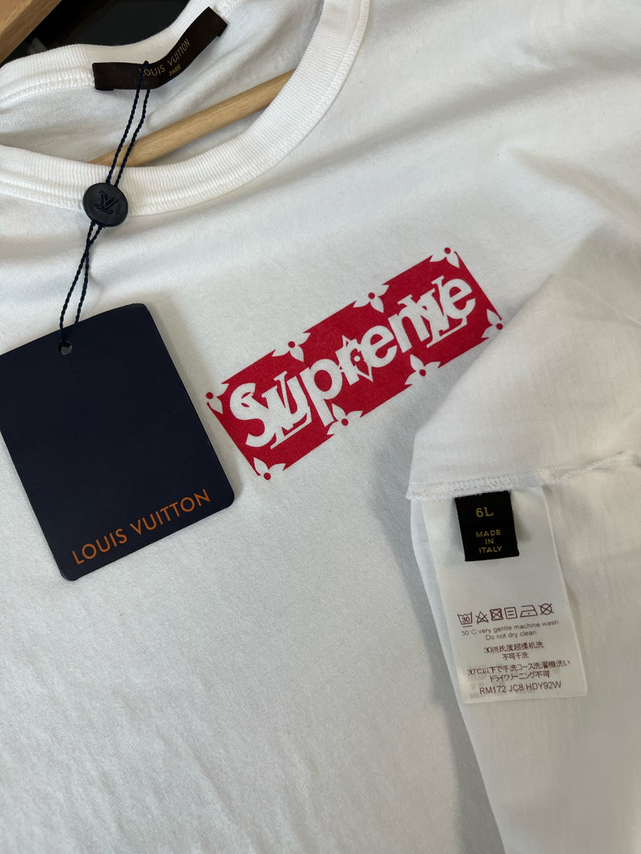 Louis Vuitton x Supreme Box Logo T Shirt White Red – The Luxury
