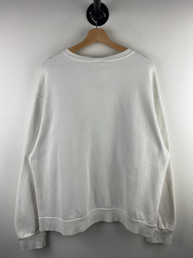 Vintage 90s Nike Mini Swoosh White Crewneck
