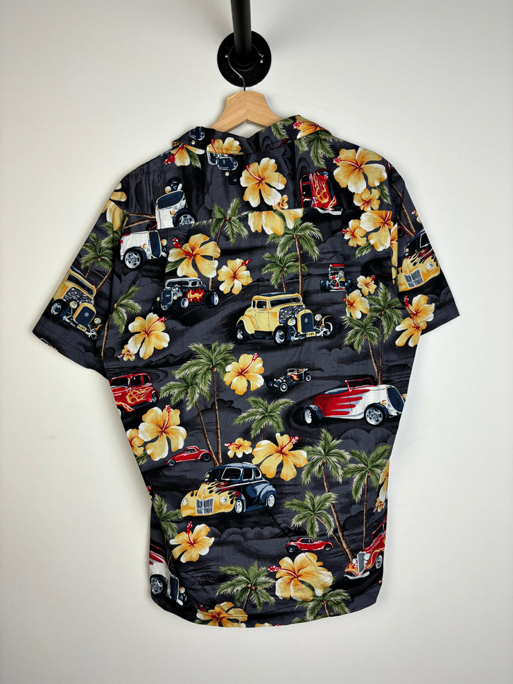 Vintage Car Floral Button Up Shirt