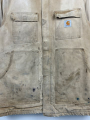 Vintage 90s Carhartt Arctic Blanket Lined Beige Work Jacket