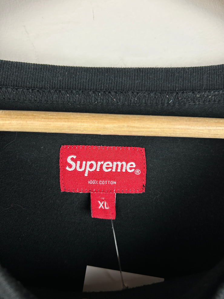 Supreme FW17 Logo Stripe Black Long Sleeve
