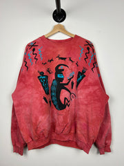 Vintage 90s Dagoli Canada Tie Dye Red Crewneck