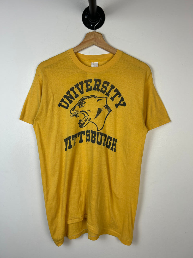 Vintage 80s University Of Pittsburgh Yellow Tee