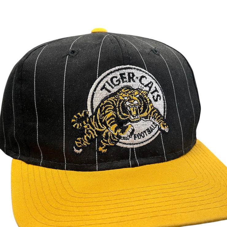 Vintage 90s CFL Starter Hamilton Tiger Cats Plain Logo Pin Stripe Snapback Hat