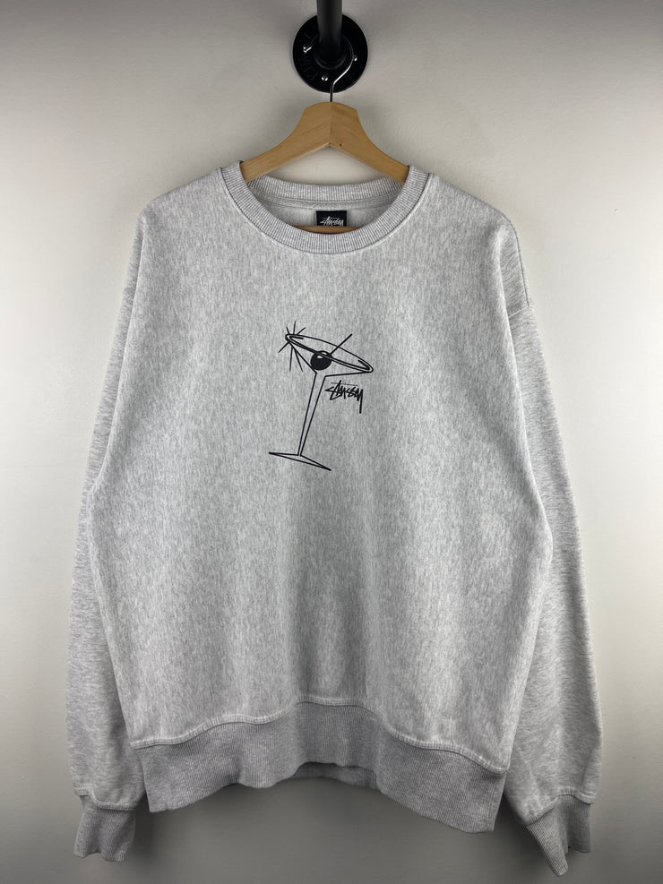 Stussy Martini Ash Heather Grey Crewneck
