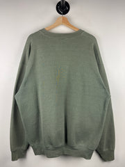 Vintage 90s Members Mark Blank Faded Olive Crewneck