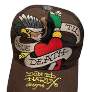 Vintage Y2K ED Hardy Eagle Brown Trucker Hat