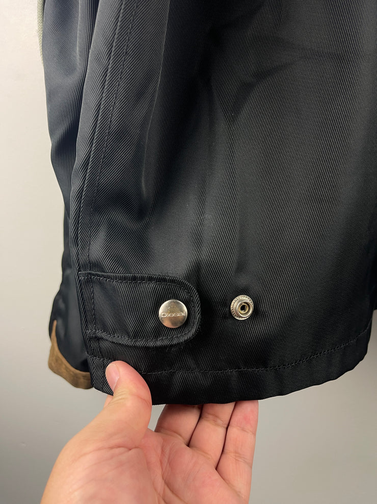 Vintage 90s Diesel 700 Biker Nylon Black Jacket