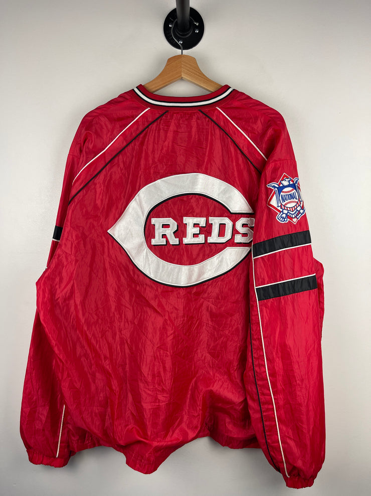 Vintage MLB Cincinnati Reds Embroidered Red Pullover Windbreaker