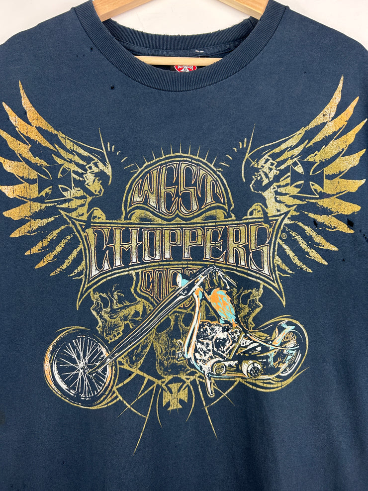 Vintage West Coast Choppers Navy Cut Off Tank Top