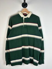 Vintage Y2K Chaps Ralph Lauren Green Polo Rugby Long Sleeve