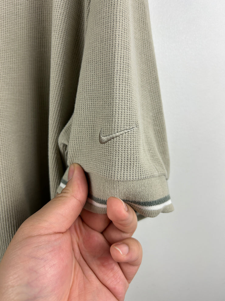 Vintage Nike Golf Swoosh Beige Polo Shirt