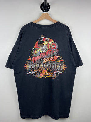 Vintage 2000 Boot Hill Saloon Bike Week Faded Black Pocket Tee