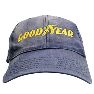 Vintage 90s GoodYear Tires Faded Navy Snapback Hat