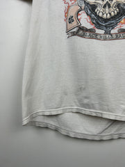 Vintage Sturgis Black Hills Rally Skull Thrashed White Tee