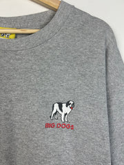 Vintage 90's Big Dogs If You Can't Run With The Big Dogs Grey Tee