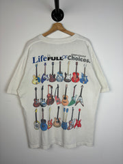 Vintage 1994 Life Is Full Of Important Choices Guitar White Tee