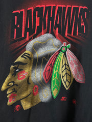 Vintage 90's NHL Starter Chicago Blackhawks Black Tee