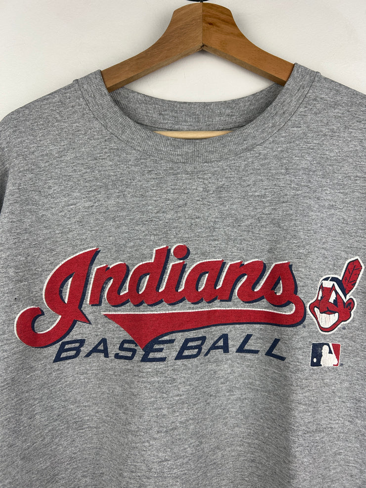 Vintage MLB Majestic Cleveland Indians Baseball Grey Tee