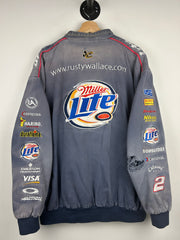 Vintage 90s Nascar Chase Miller Lite Faded Navy Racing Jacket