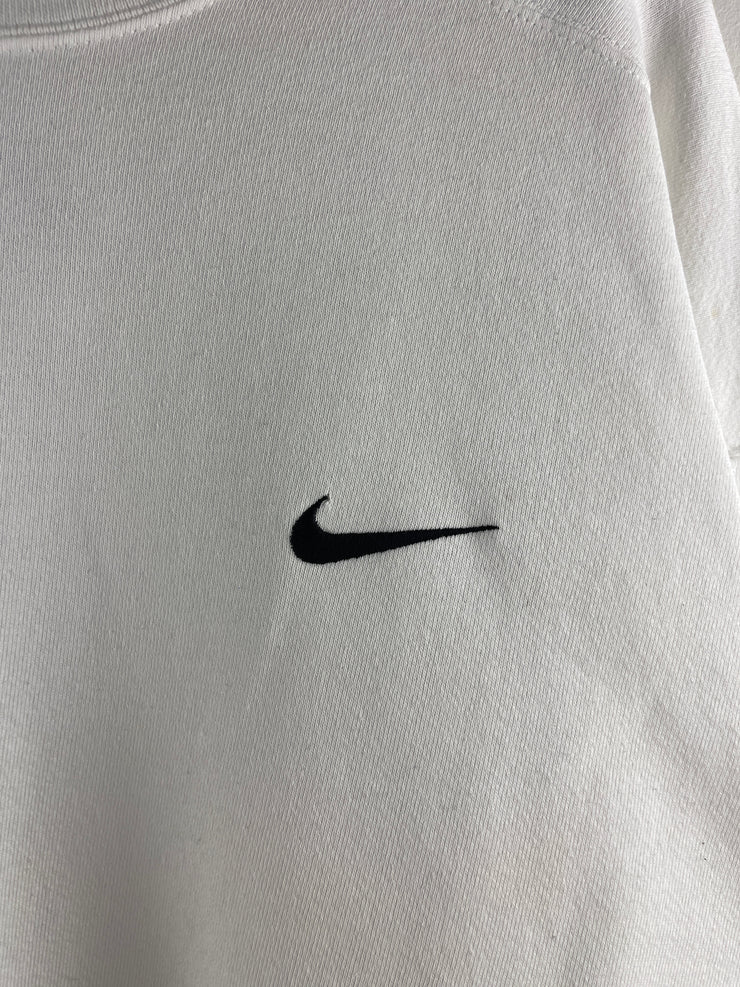 Vintage 90s Nike Mini Swoosh White Crewneck