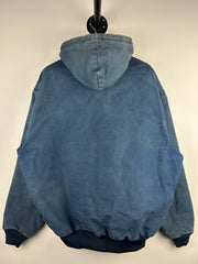 Vintage Carhartt Active Faded Navy Hooded Work Jacket J04 NVY