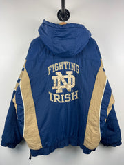 Vintage 90s Starter Notre Dame Fighting Irish Navy Pullover Hooded Jacket