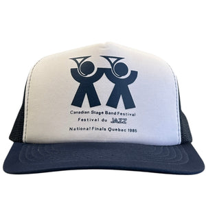 Vintage 80s Jazz Festival Quebec Navy Trucker Snapback Hat