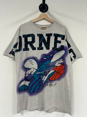 Vintage 90's Charlotte Hornets Grey Magic Johnson Tee