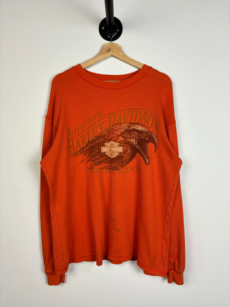 Vintage Harley Davidson Indiana Orange Thermal Long Sleeve