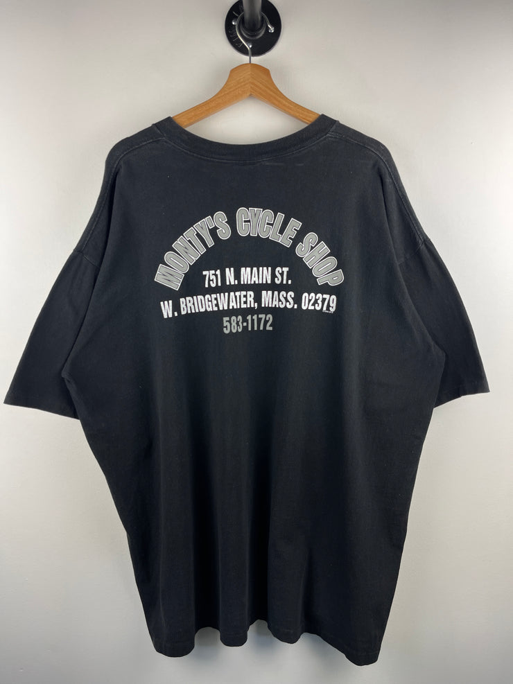Vintage 90s Harley Davidson Eagle Massachusetts Black Tee