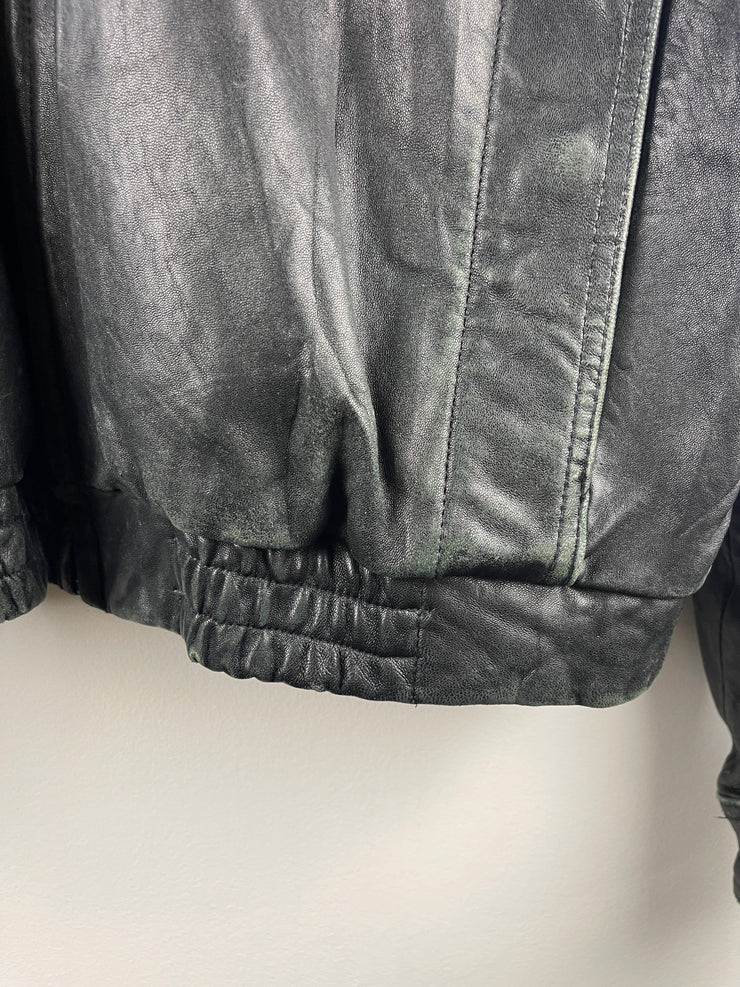 Vintage Wilsons Leather Black Leather Bomber Jacket