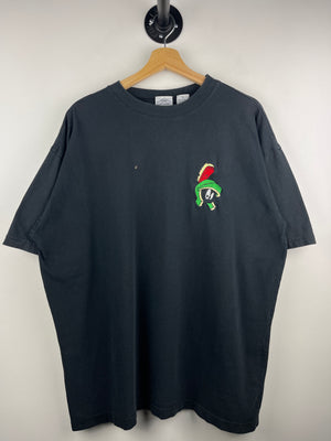 Vintage 90s Looney Tunes Marvin The Martian Embroidered Black Tee
