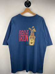 Vintage Tommy Bahama Golf Daily Dose Of Iron Navy Tee