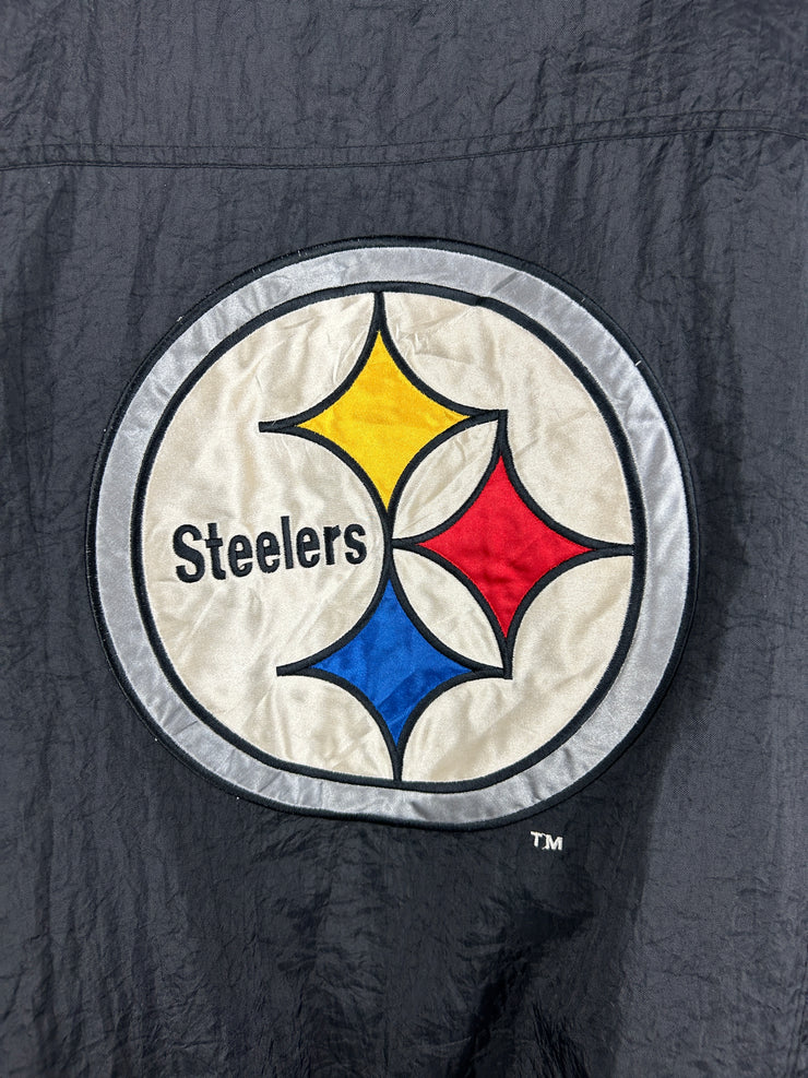 Vintage 90s NFL Pittsburgh Steelers Pro Line Black Half Zip Pullover Jacket