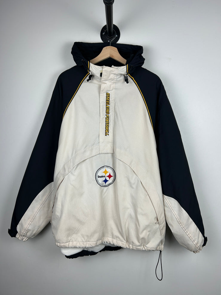 Vintage NFL Reebok Pittsburgh Steelers Fleece Lined Hooded Jacket