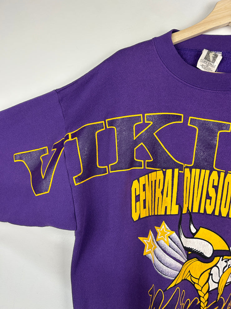 Vintage 90s NFL Cliff Engle Minnesota Vikings Champs Purple Crewneck
