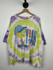 Vintage 90s Looney Tunes Yeah Right You Wish Tie Dye Tee