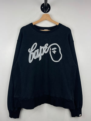 Bape Spellout Ape Head Black Crewneck