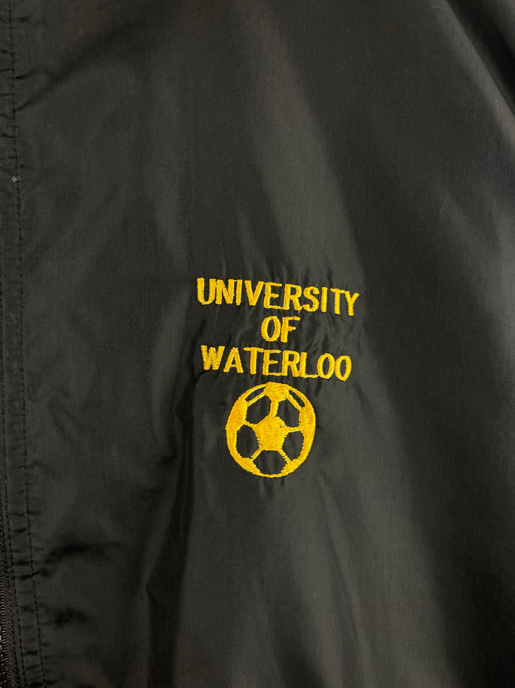 Vintage 90s Puma University Of Waterloo Soccer Black Windbreaker