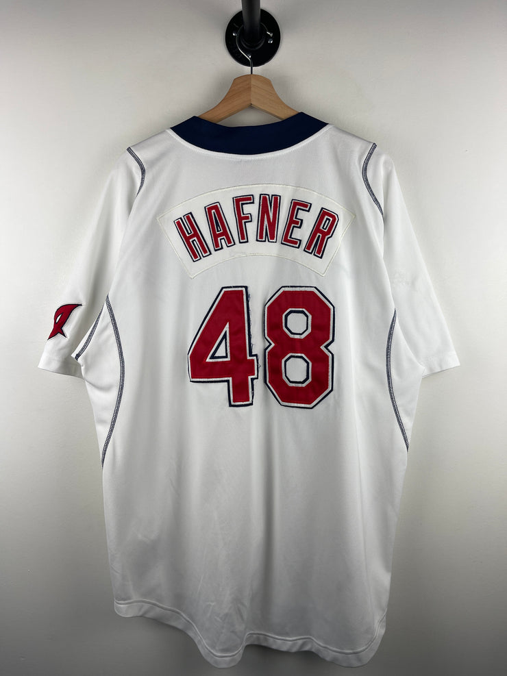 Vintage MLB Nike Cleveland Indians Hafner White Baseball Jersey