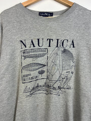 Vintage 90's Nautica Sailboat Grey Crewneck