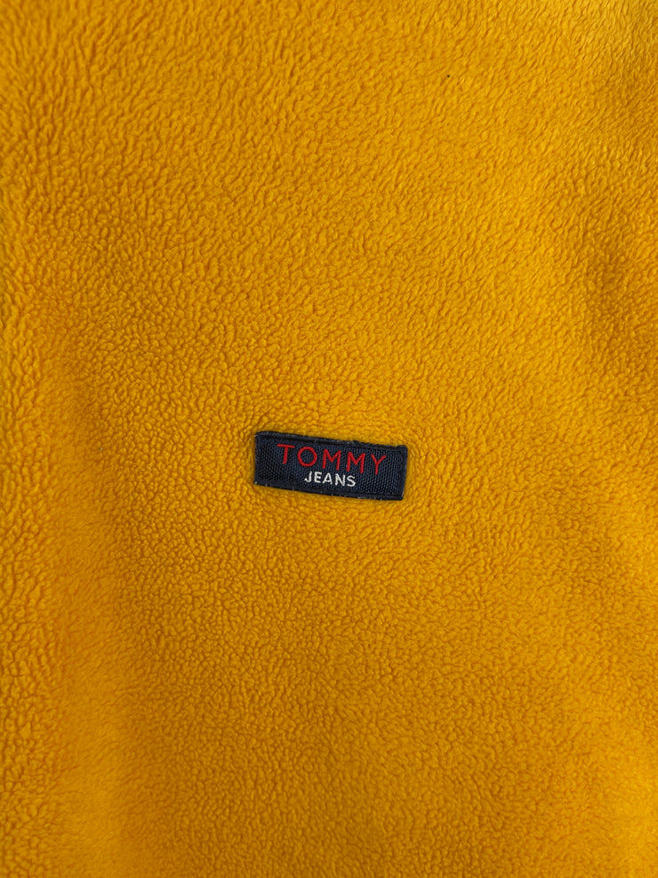Vintage 90s Tommy Hilfiger Yellow Quarter Zip Fleece Sweater