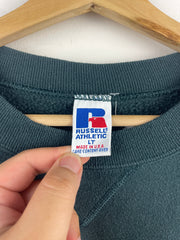 Vintage 90s Russell Athletic Blank Green Crewneck