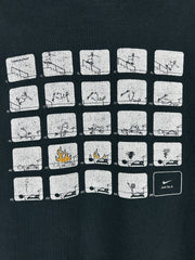 Vintage Nike Skateboarding Stickman Cartoon Black Tee