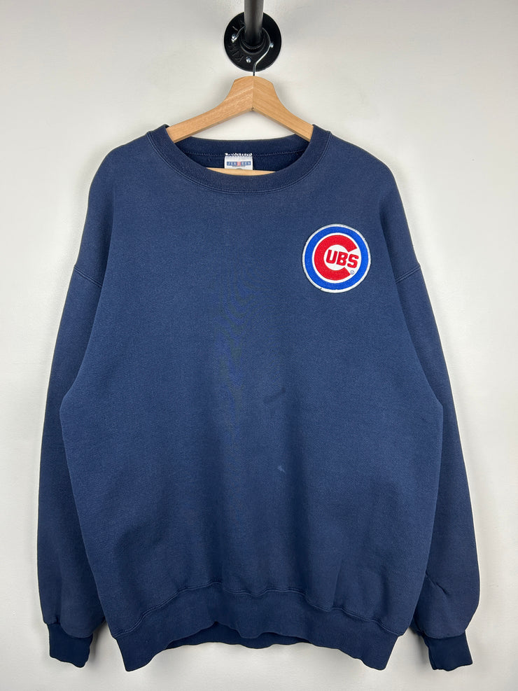 Vintage 90s MLB Chicago Cubs Embroidered Navy Crewneck