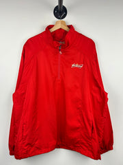 Vintage Budweiser Red Quarter Zip Red Windbreaker